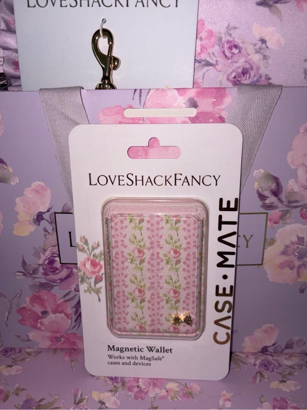 LoveShackFancy X Case Mate blooming heirloom magsafe wallet